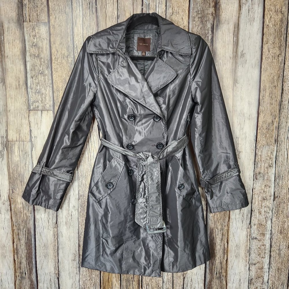 The Limited Belted Metallic Trench Coat - S